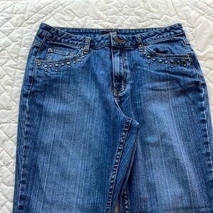 Women’s Blue Studded Denim Jeans